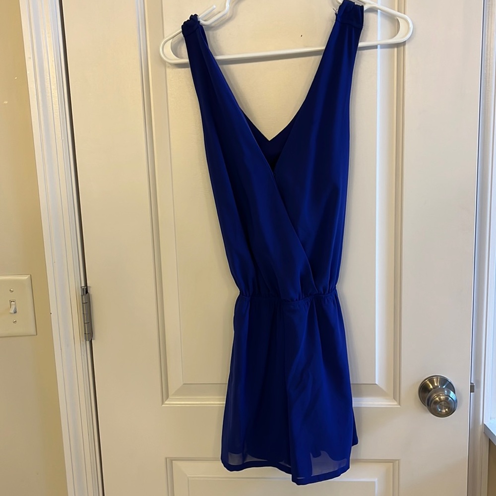 She + Sky royal blue romper
